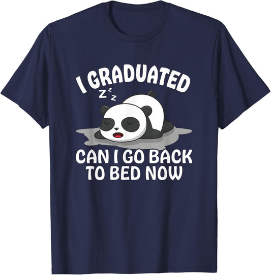 Graduation Animal Zoo Panda Bear I Graduated Panda Student T-Shirt - T-Shirt | Navy