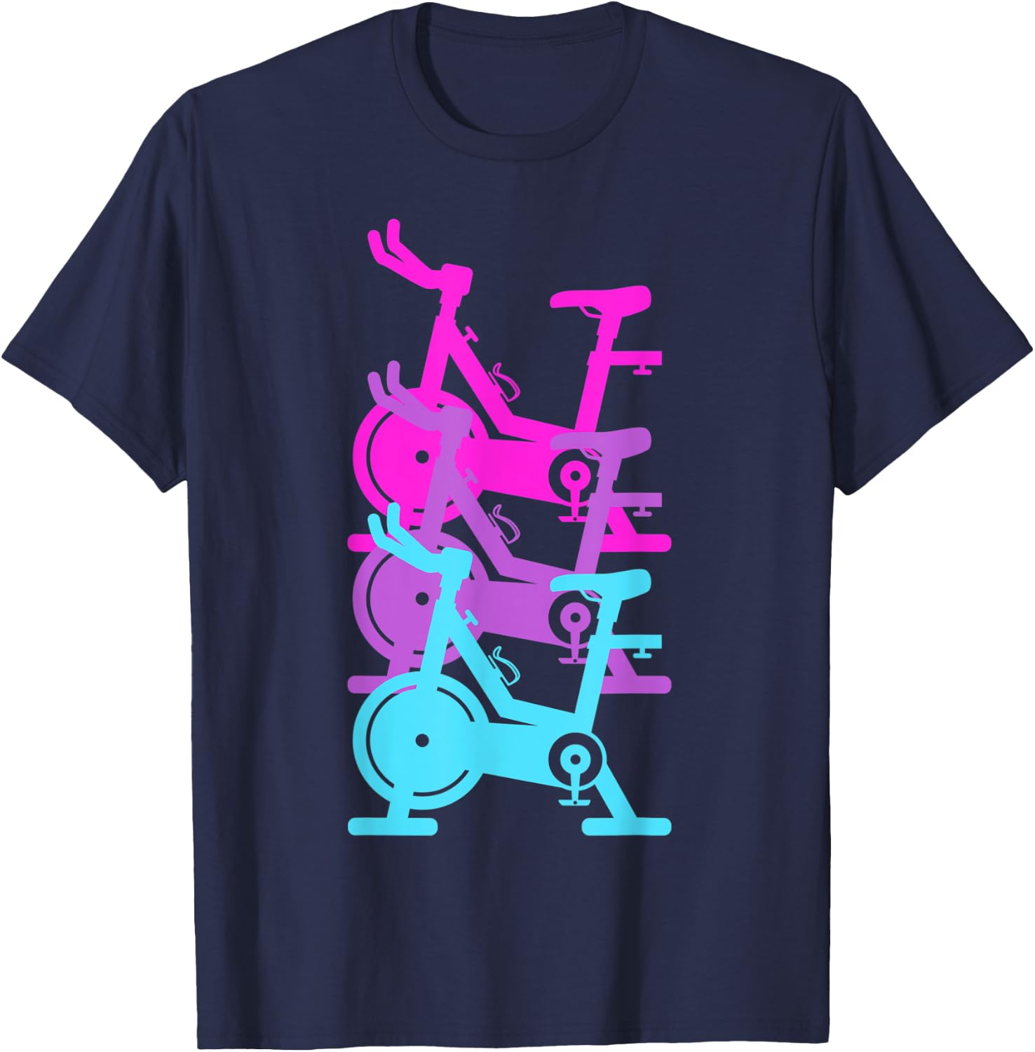 Cool Spin Class Gym Workout Spinning Exercise Bike Cycling T-Shirt - T-Shirt | Navy