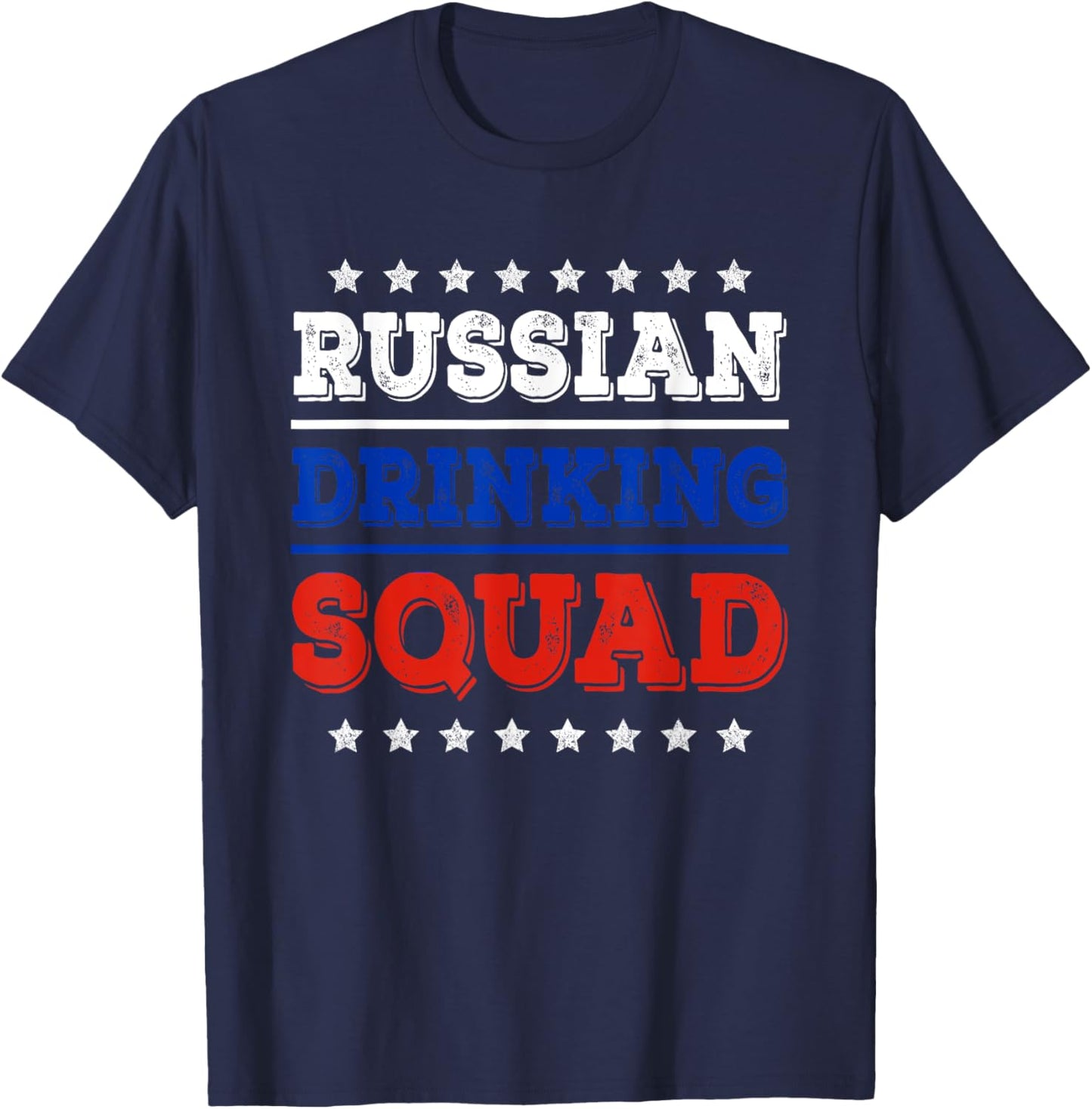 Russian Drinking Squad Russia Flag Funny Drinking T-Shirt - T-Shirt | Navy