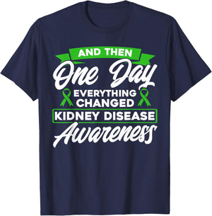 Kidney Disease Awareness Month Everything has changed kidney disease awareness - Women's Black Modern Bow Collarless Short Sleeve - Small T-Shirt - T-Shirt | Navy