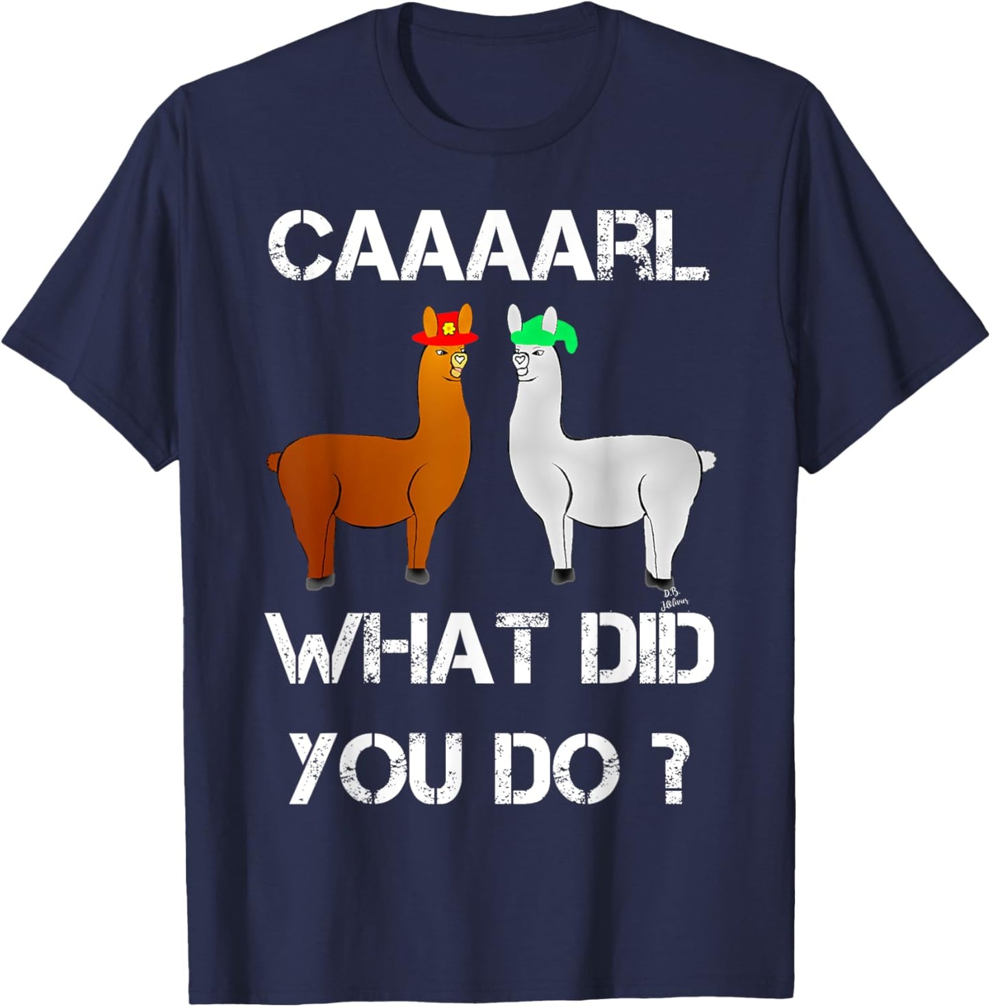Lamas mit Hütts Karl was du dan? Funny Lama T-Shirt - T-Shirt | Navy