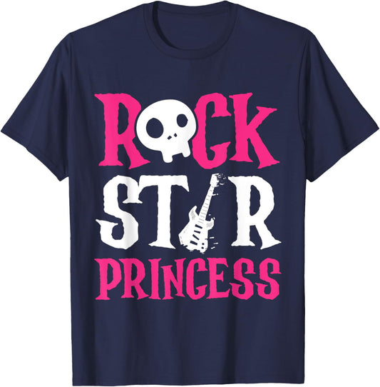Rockstar Birthday Girl Rock Star Princess Party Music T-Shirt - T-Shirt | Navy