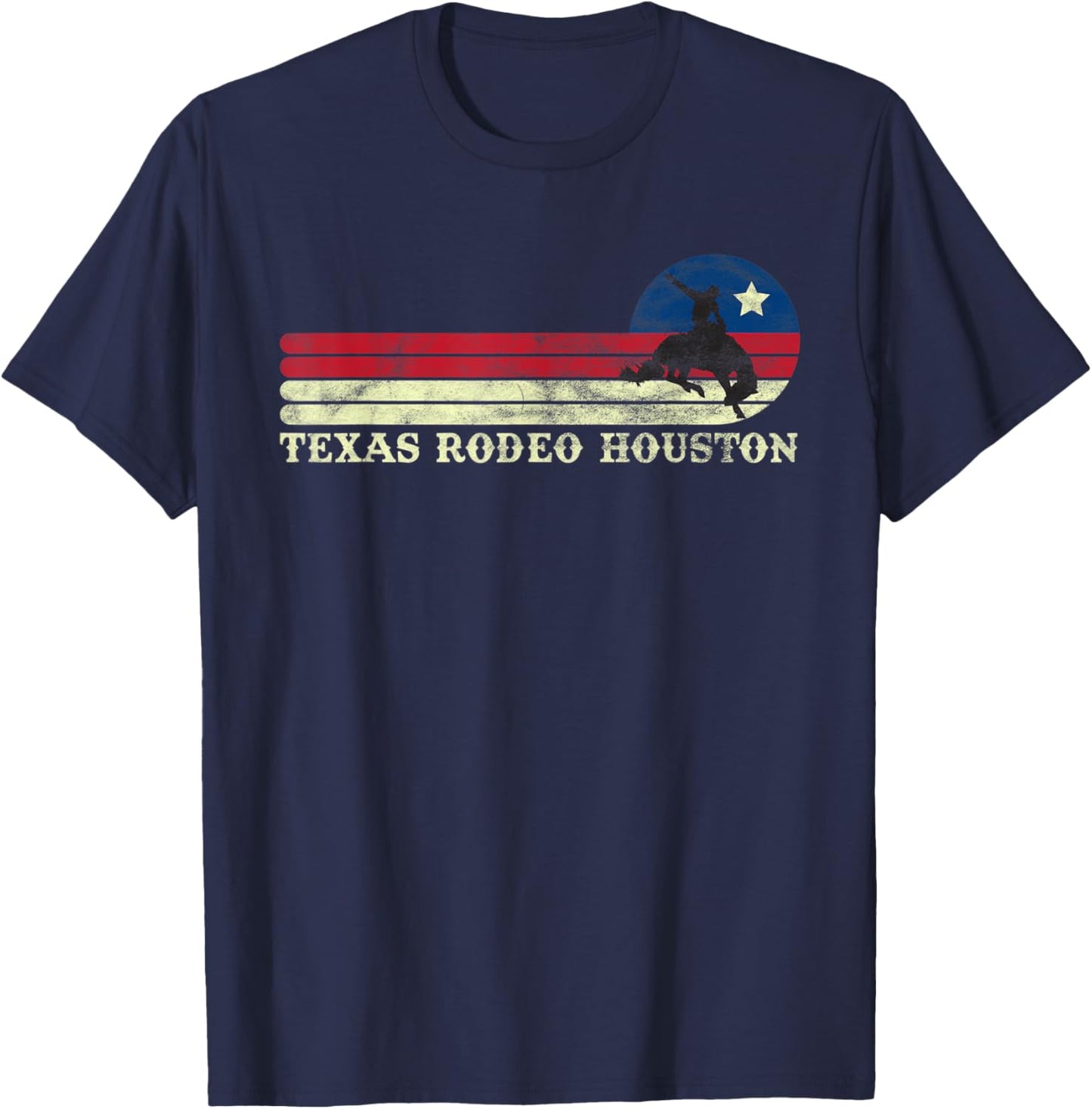Houston Texas Rodeo Western Vintage Cowboy T-Shirt - T-Shirt | Navy