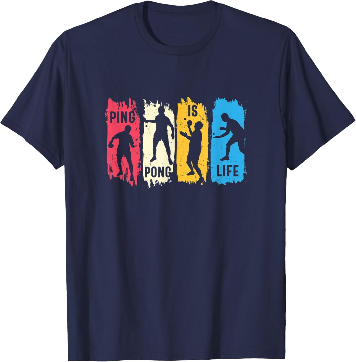 Table Tennis Vintage Funny Retro Ping Pong T-Shirt - T-Shirt | Navy