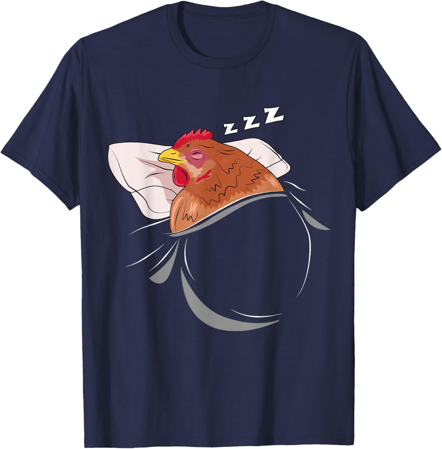 Chicken Sleeping Pajamas Nap PJs Outfit Farmer Gift Chicken T-Shirt - T-Shirt | Navy