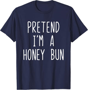 Pretend I'm A Honey Bun Costume Halloween Lazy Kids HoneyBun T-Shirt - T-Shirt | Navy