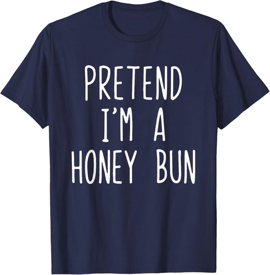 Pretend I'm A Honey Bun Costume Halloween Lazy Kids HoneyBun T-Shirt - T-Shirt | Navy