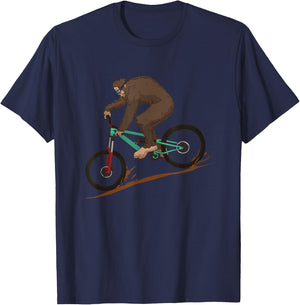 Funny Bigfoot Mountain Bike Downhill MTB Mountain Biking T-Shirt - T-Shirt | Navy