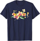 Yellow Orchid Flower Watercolor Floral Design T-Shirt - T-Shirt | Navy