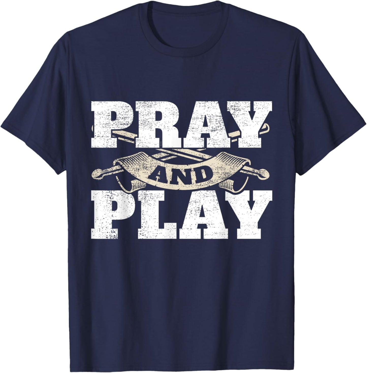 Christian Worship Band Pray & Play Drums Christian Drummer T-Shirt - T-Shirt | Navy