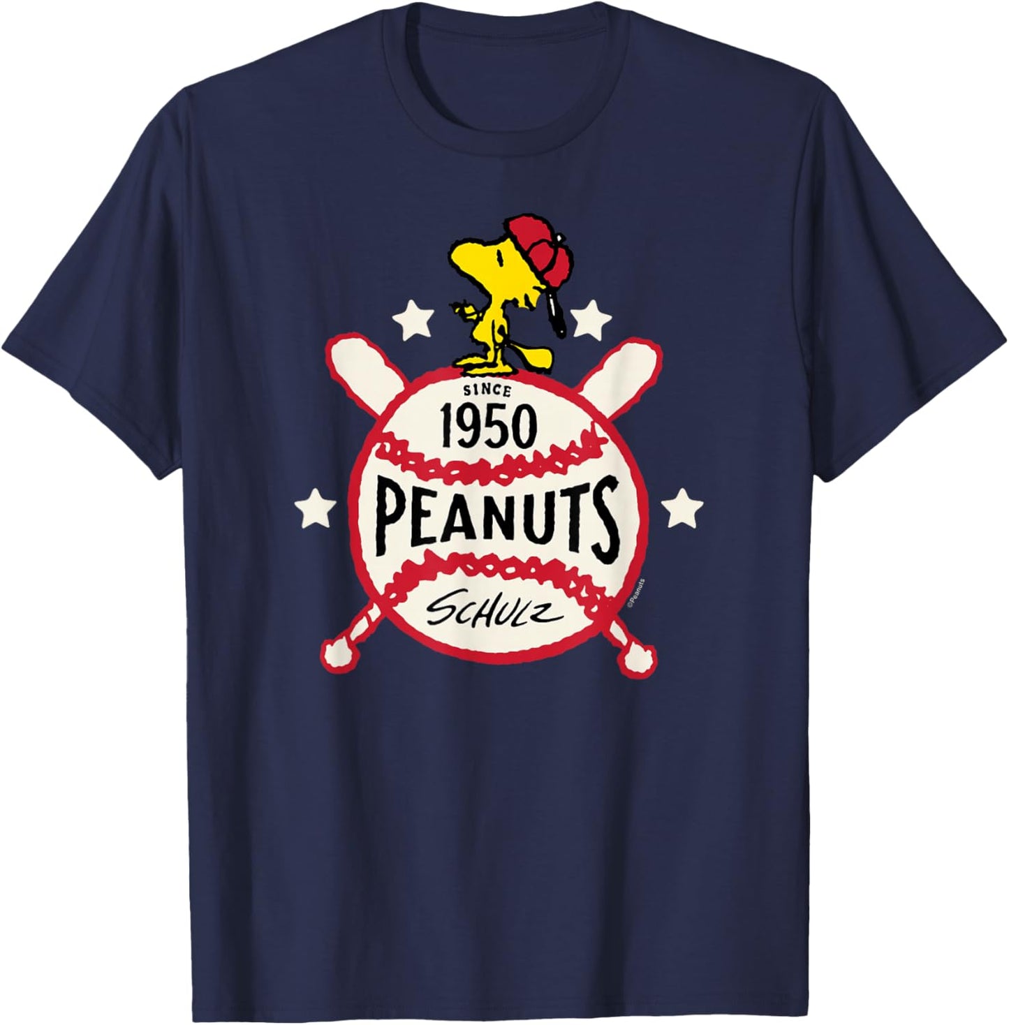 Peanuts - Woodstock 1950 Baseball T-Shirt - T-Shirt | Navy