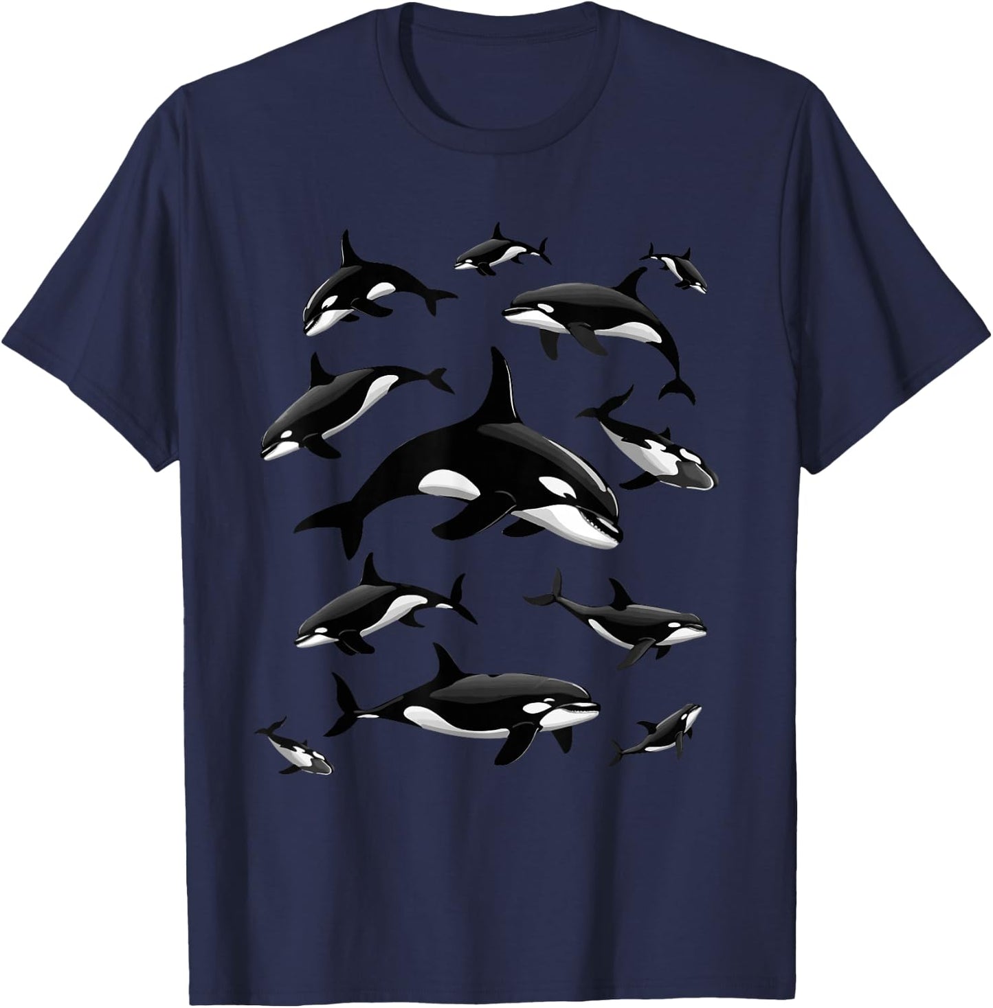 Cool Orca Art Women Kids Killer Whale Orca Lover T-Shirt - T-Shirt | Navy