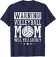 Warning! Volleyball Mom Will Yell Loudly Volleyball Fan T-Shirt - T-Shirt | Navy