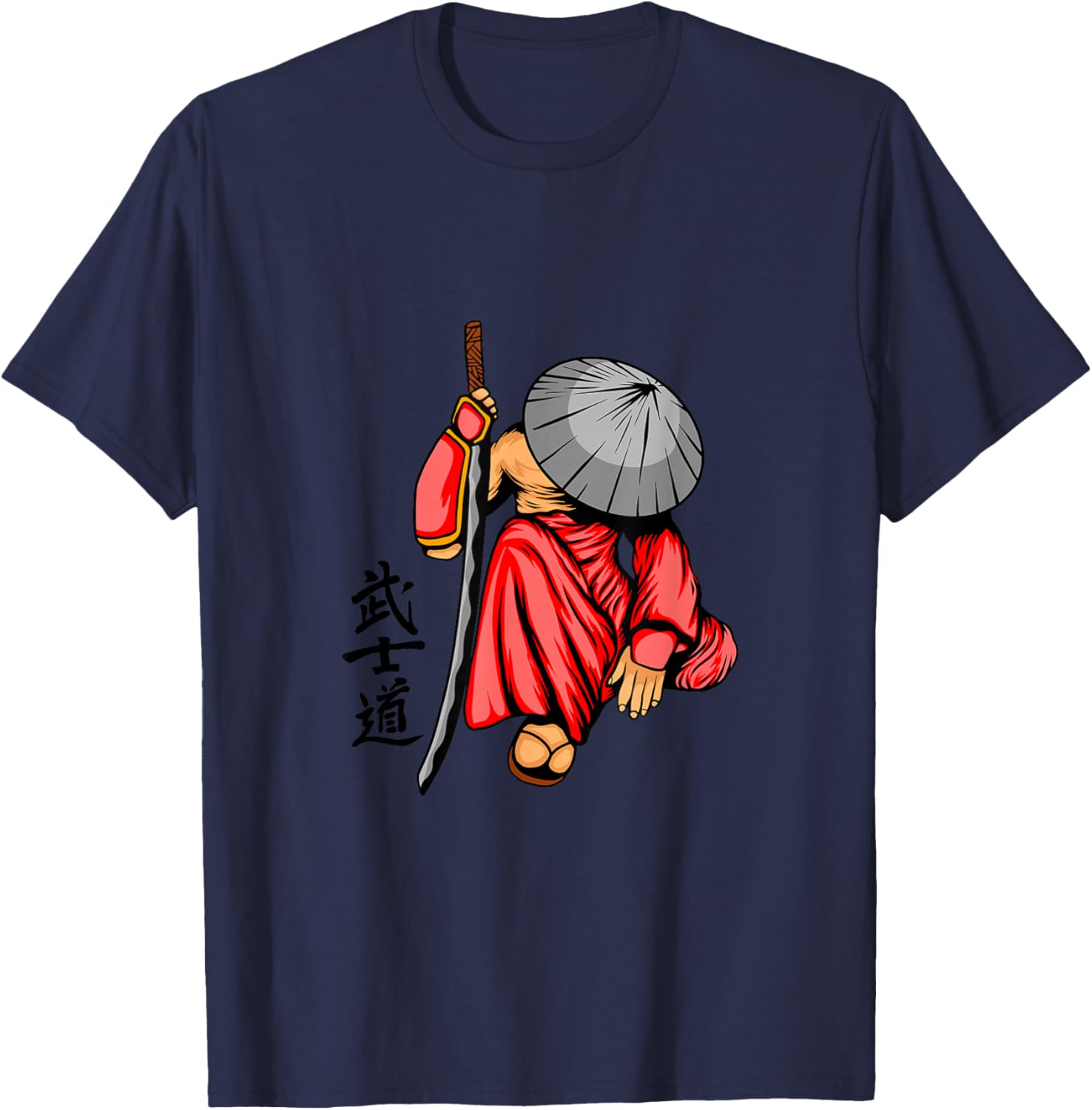 Vintage Japanese Samurai Fighter Ninja Japan Samurai T-Shirt - T-Shirt | Navy