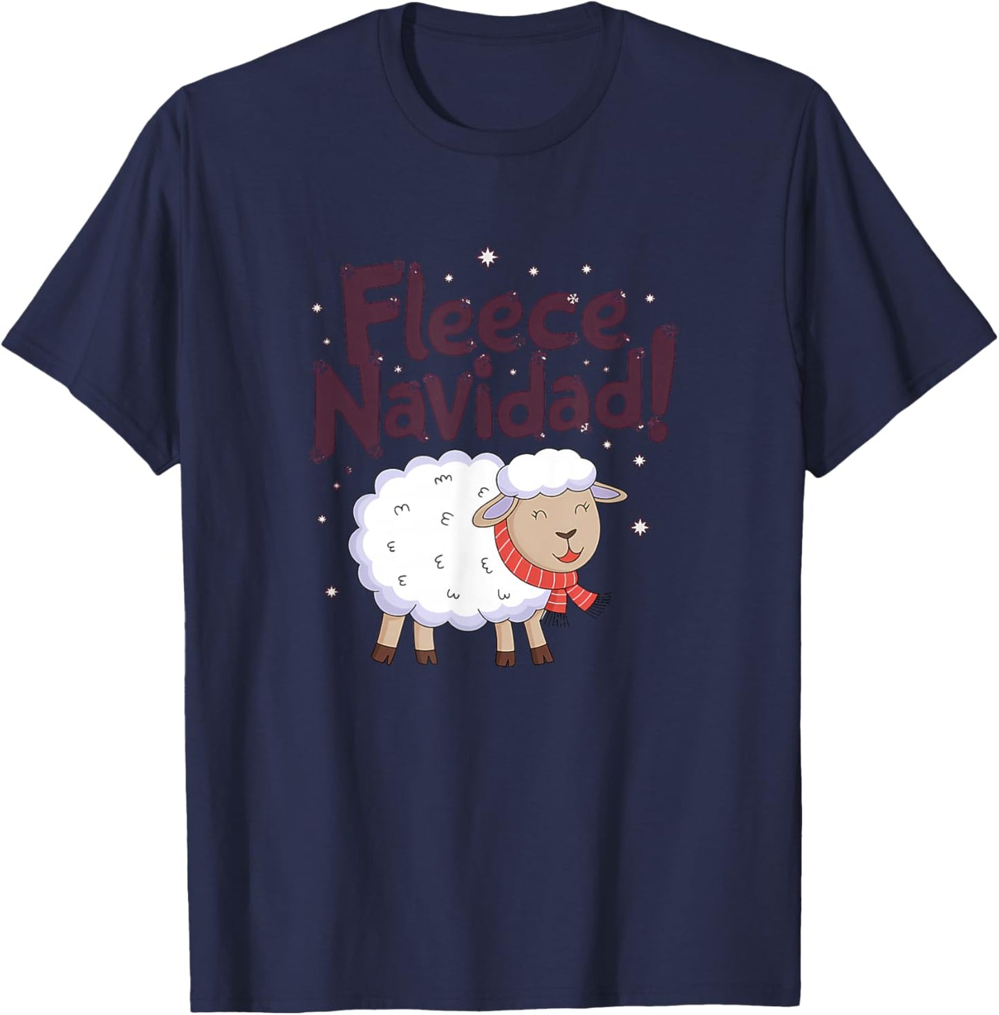Fleece Navidad Funny Christmas Sheep Festive T-Shirt - T-Shirt | Navy