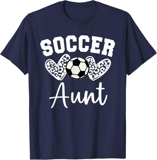 Soccer Aunt Matching Family Soccer T-Shirt - T-Shirt | Navy