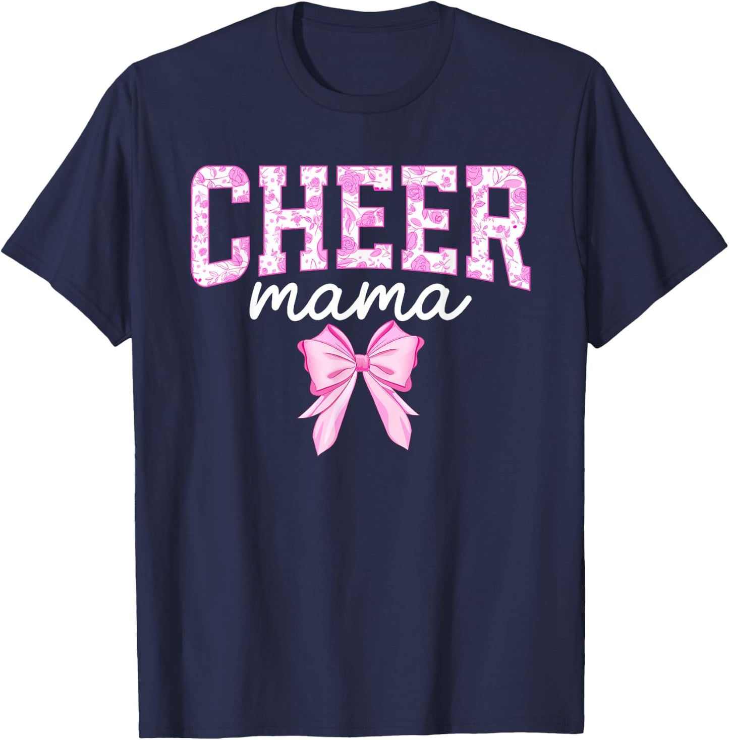 Cheer Mom Of A Cheerleader Mama Coquette Cheerleading Mom T-Shirt - T-Shirt | Navy
