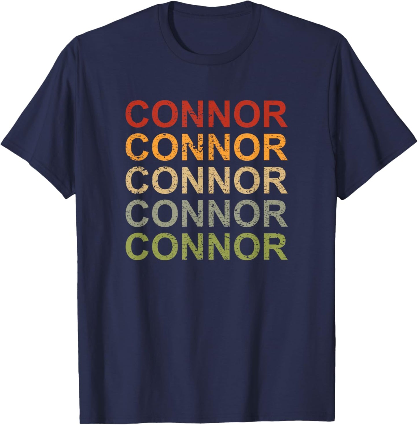 Retro Connor Personalized, Connor Name, Boy Man Connor T-Shirt - T-Shirt | Navy