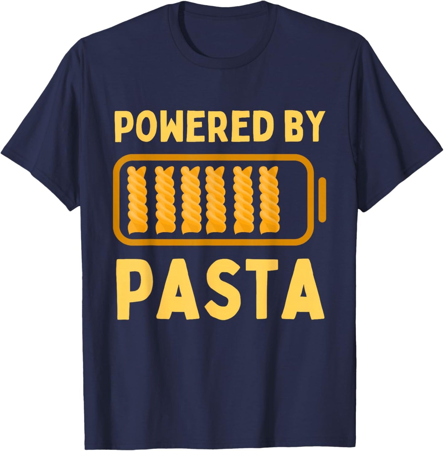 Powered by Pasta Lover Funny I Love Pasta Spaghetti Noodles T-Shirt - T-Shirt | Navy