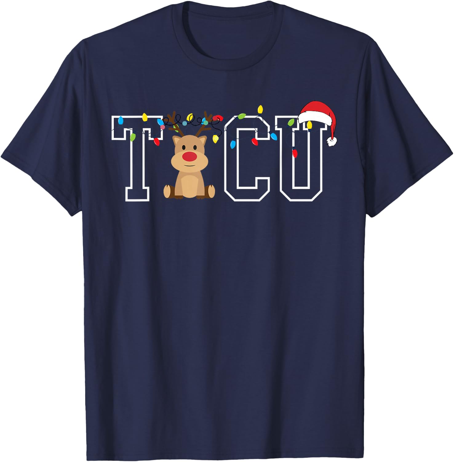 TICU Trauma Intensive Care Nurse Christmas Reindeer Costume T-Shirt - T-Shirt | Navy