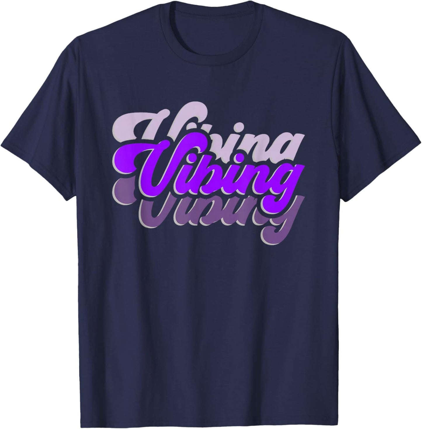 Purple Vibing Purple Vibes Color Graphic T-Shirt - T-Shirt | Navy
