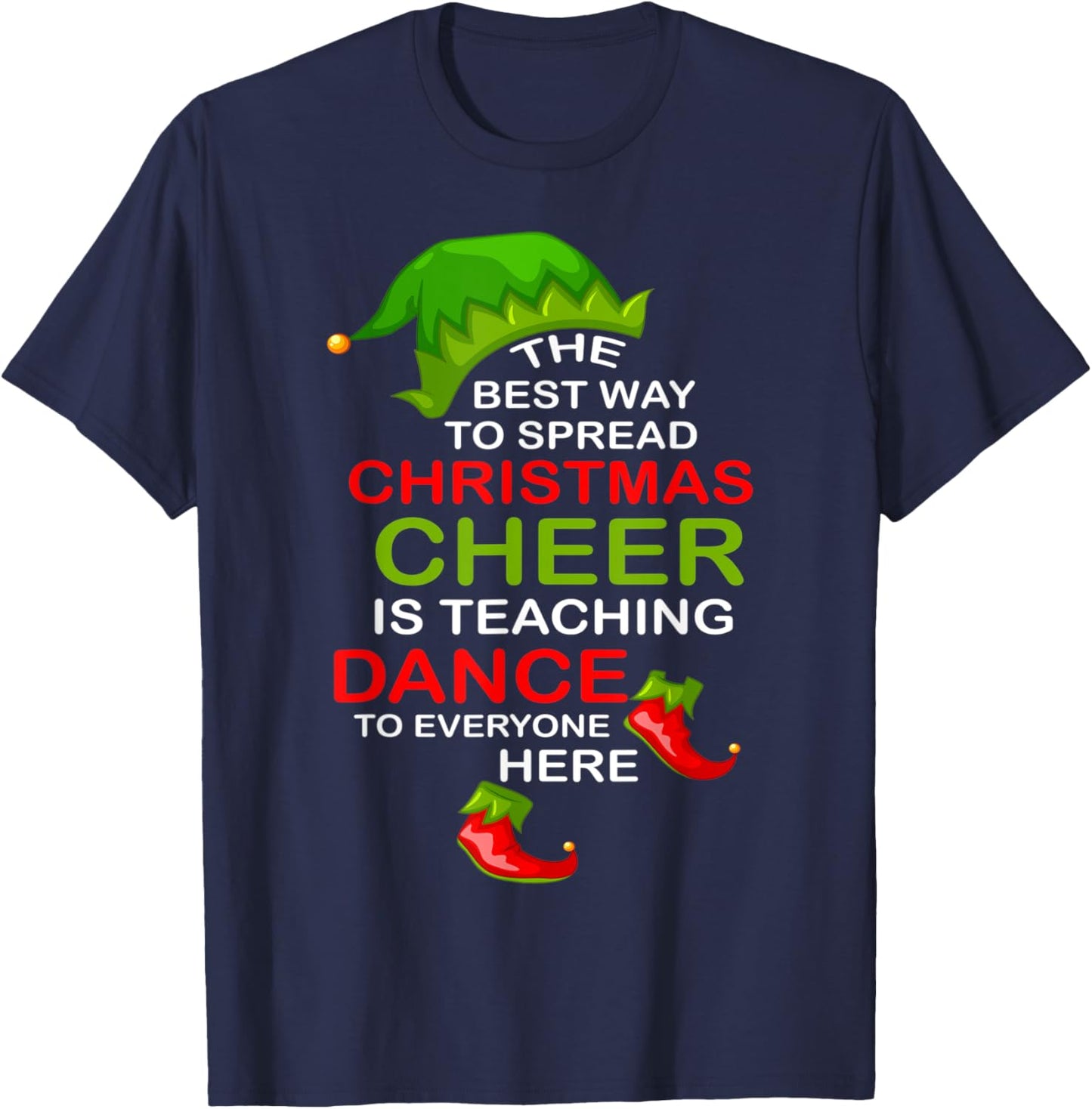 Dancer Funny Christmas Pajamas For Dance Teacher T-Shirt - T-Shirt | Navy