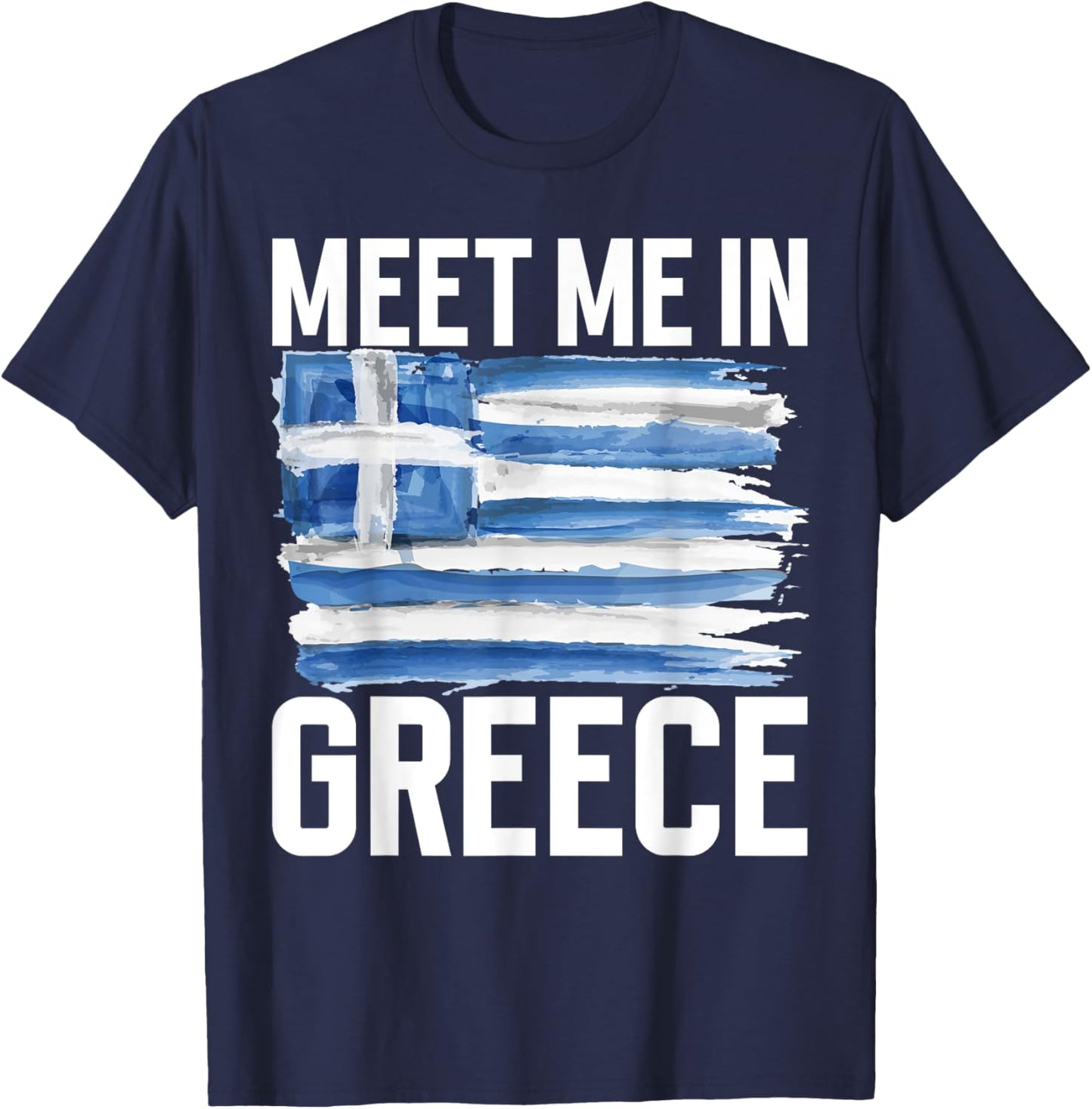 Meet me in Greece Greek T-Shirt - T-Shirt | Navy