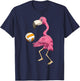Flamingo Volleyball Flamingo Playing Volleyball Flamingo T-Shirt - T-Shirt | Navy