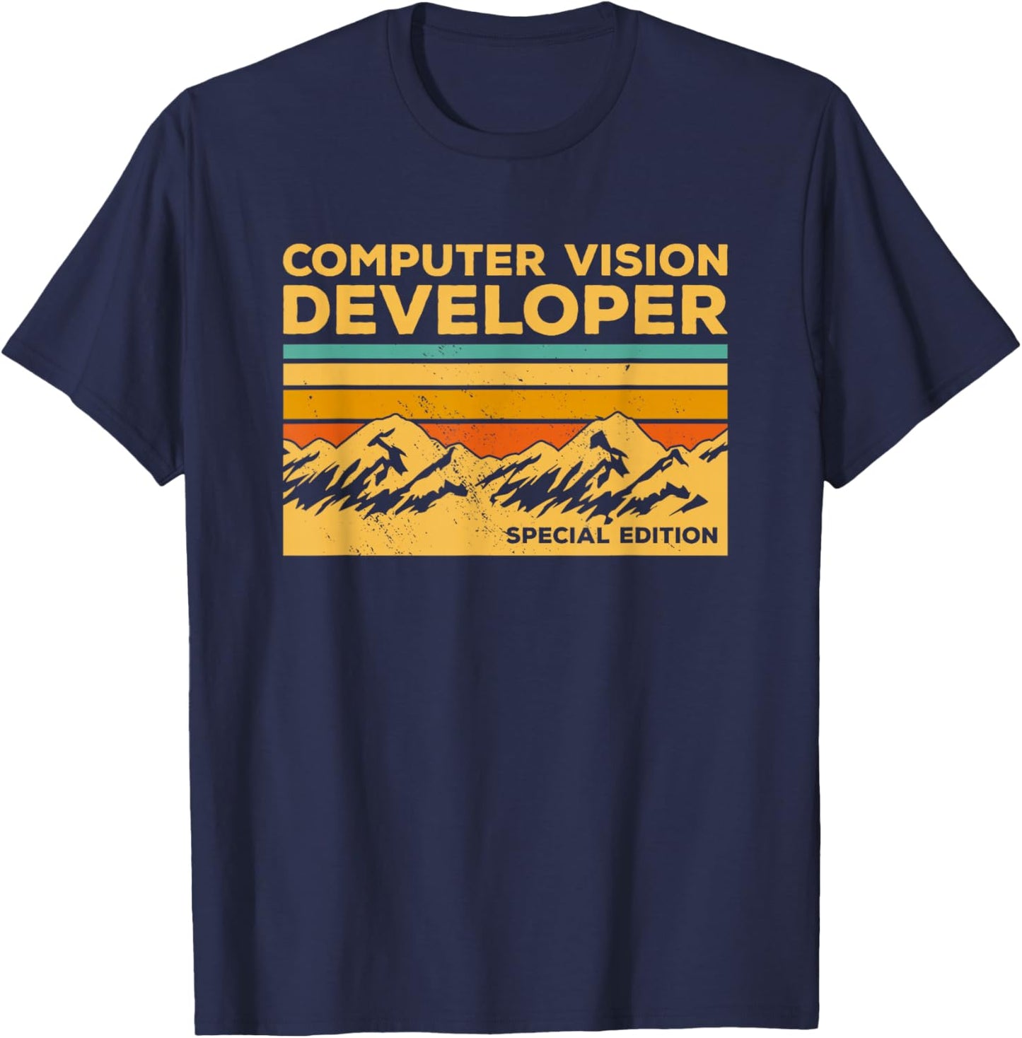 Vintage Computer Vision Developer T-Shirt - T-Shirt | Navy