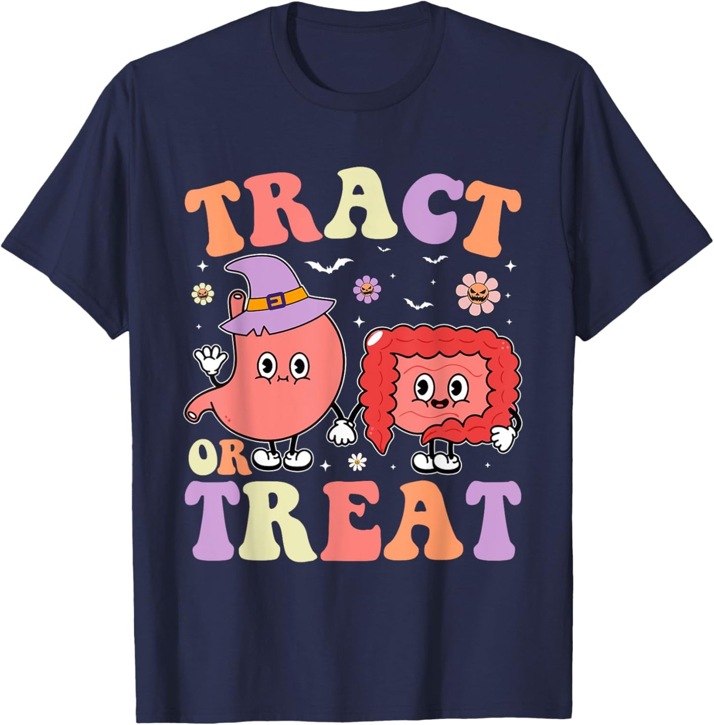Tract Or Treat Endoscopy Nurse Halloween Cute Gastro Crew T-Shirt - T-Shirt | Navy