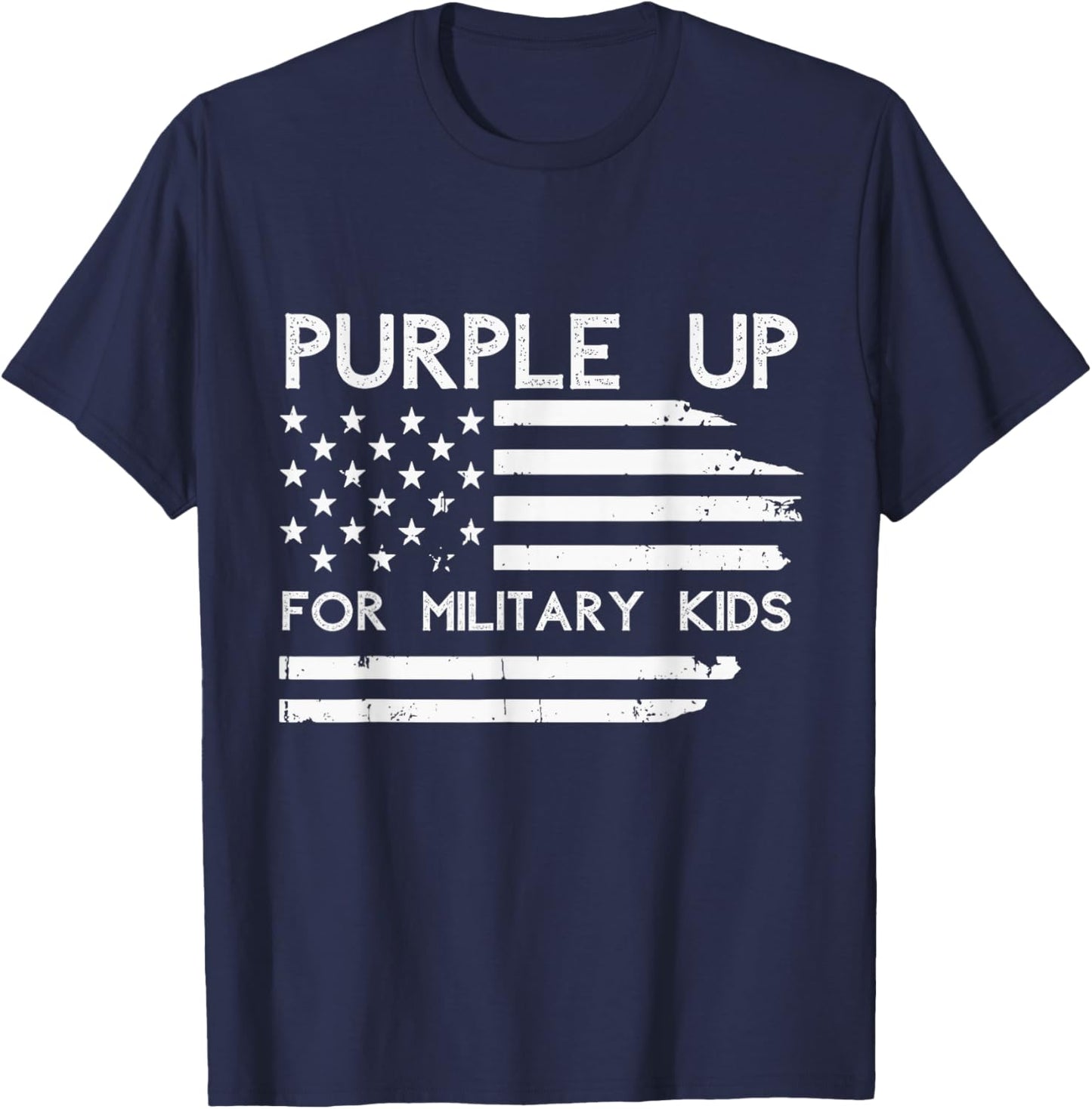 Purple Up For Military Kids Adult Shirt Military Child Month T-Shirt - T-Shirt | Navy