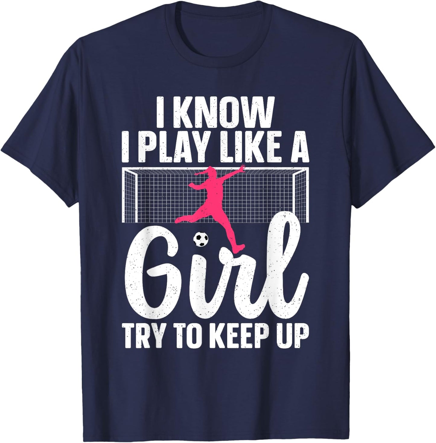 Funny Soccer Art Girls Soccer Player Soccer Lover T-Shirt - T-Shirt | Navy