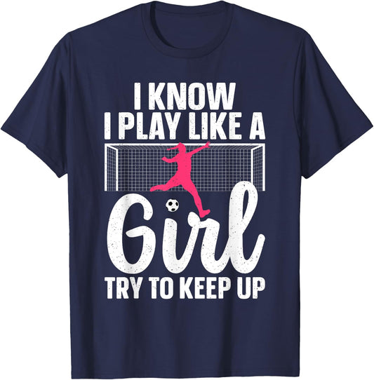 Funny Soccer Art Girls Soccer Player Soccer Lover T-Shirt - T-Shirt | Navy