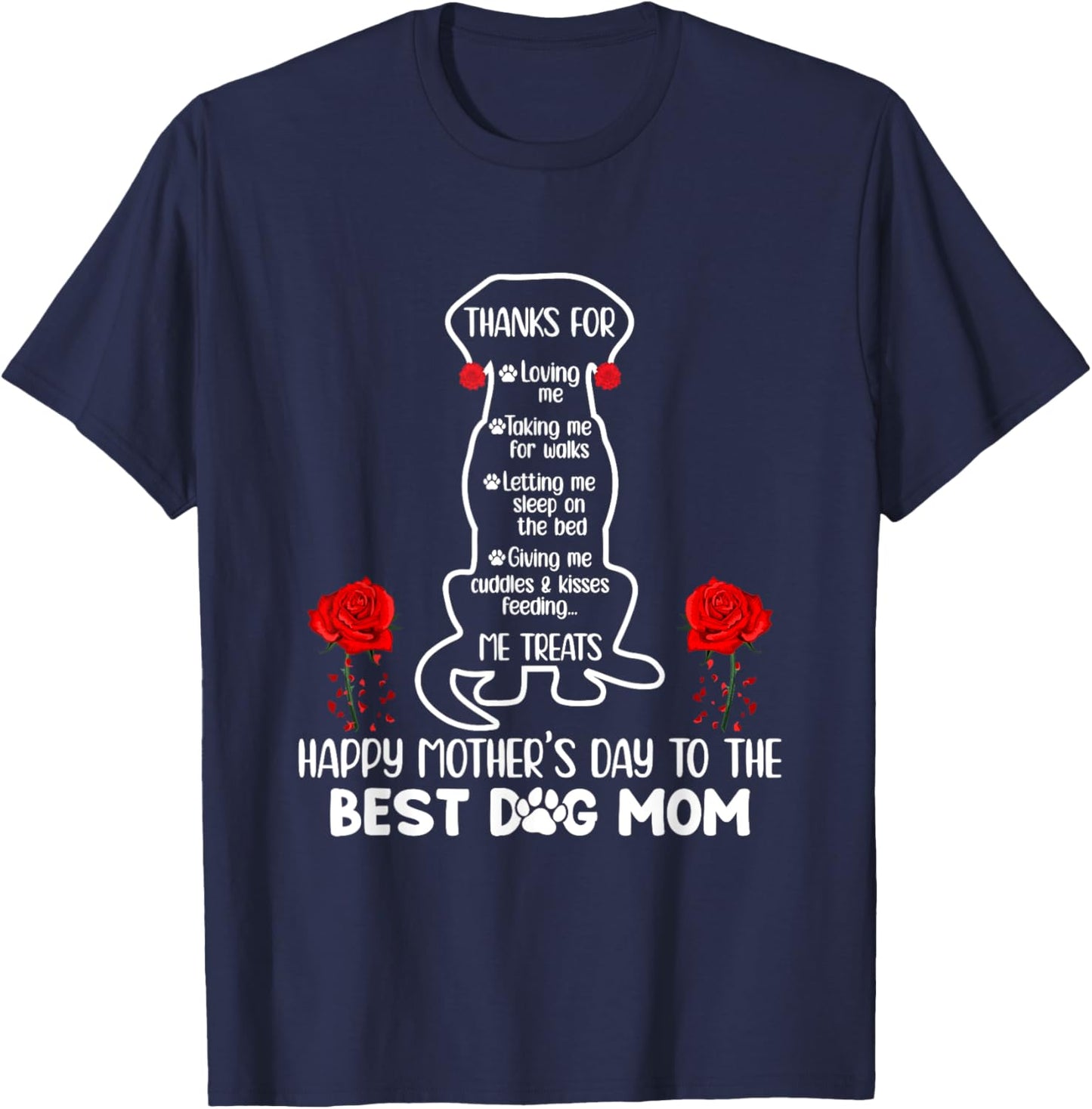Happy Mother's Day Dog Mom Funny Mom Dog Owner Best Dog Mama T-Shirt - T-Shirt | Navy