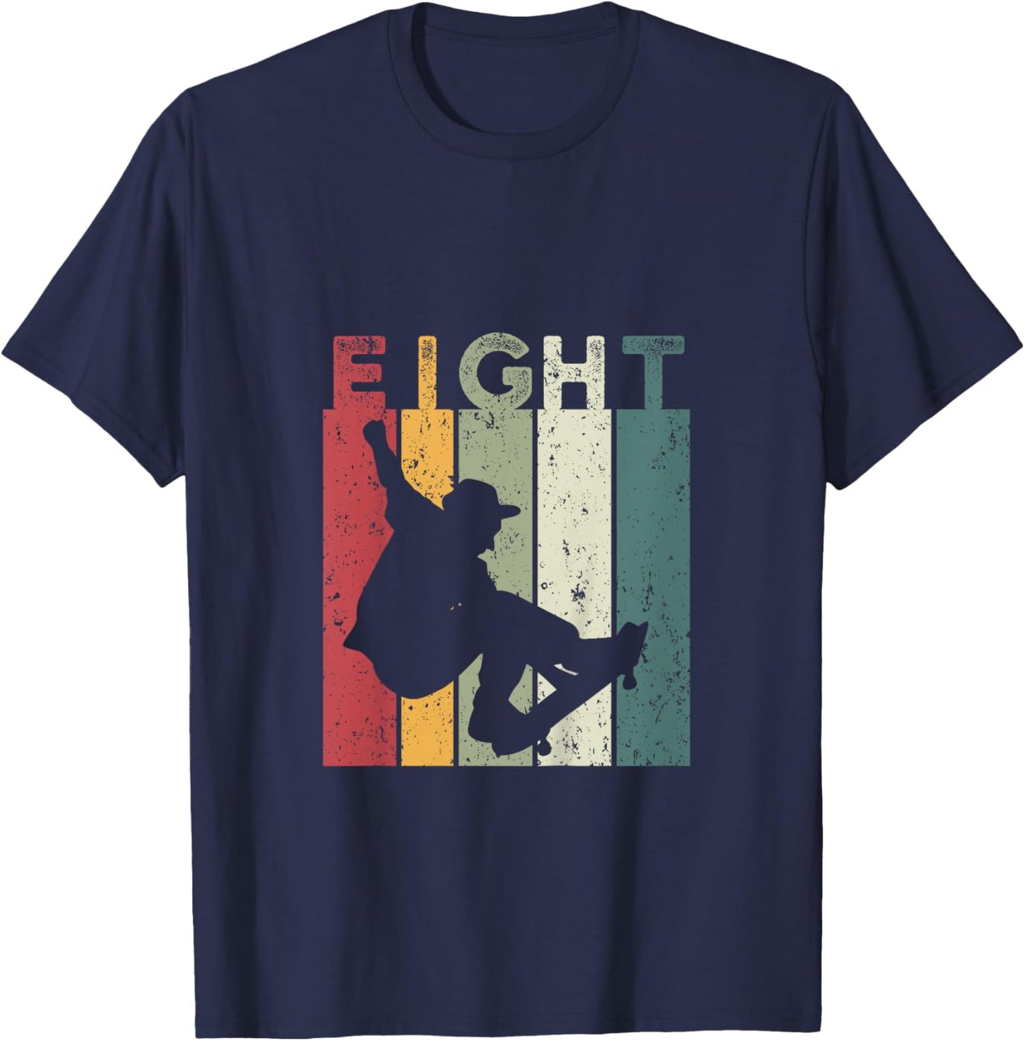 8 Years Old Skater Vintage Skateboard Skateboarder T-Shirt - T-Shirt | Navy