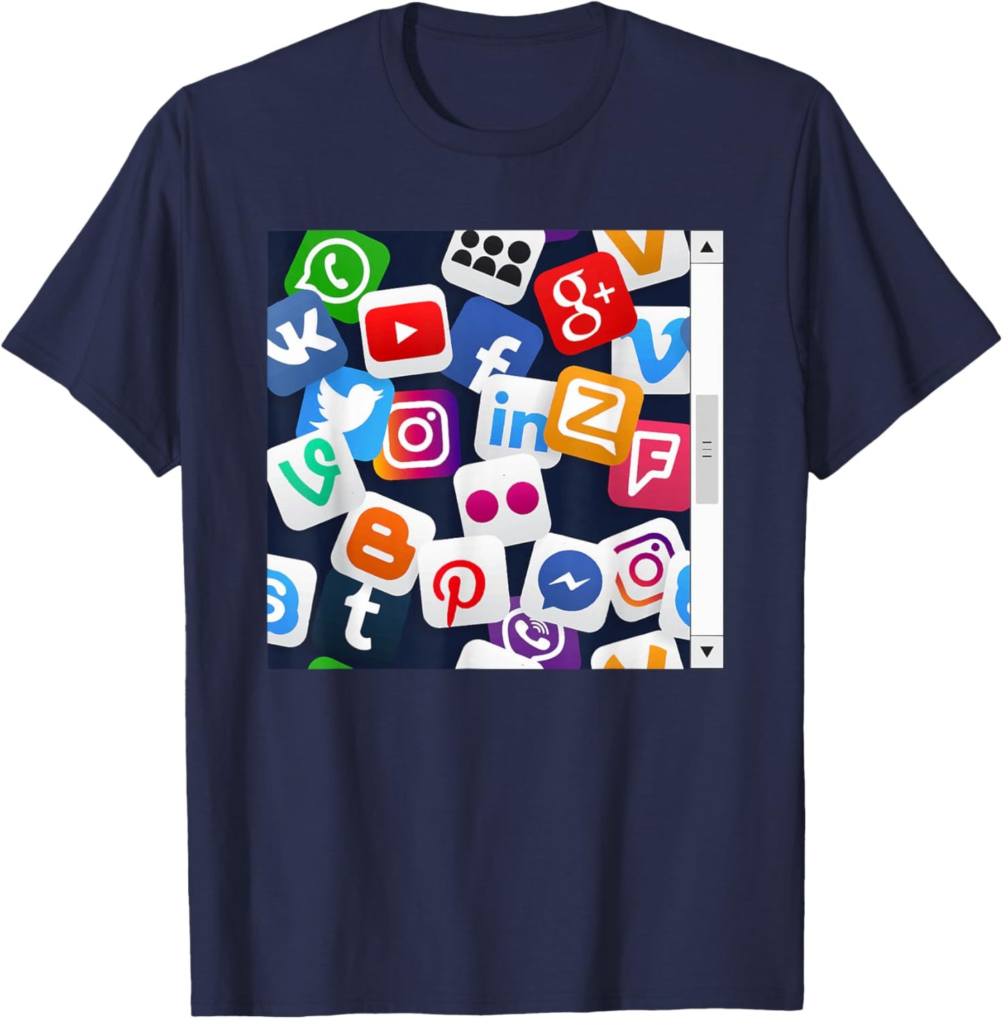 Social Media Feed Graphic Funny Teen Halloween Costume T-Shirt - T-Shirt | Navy