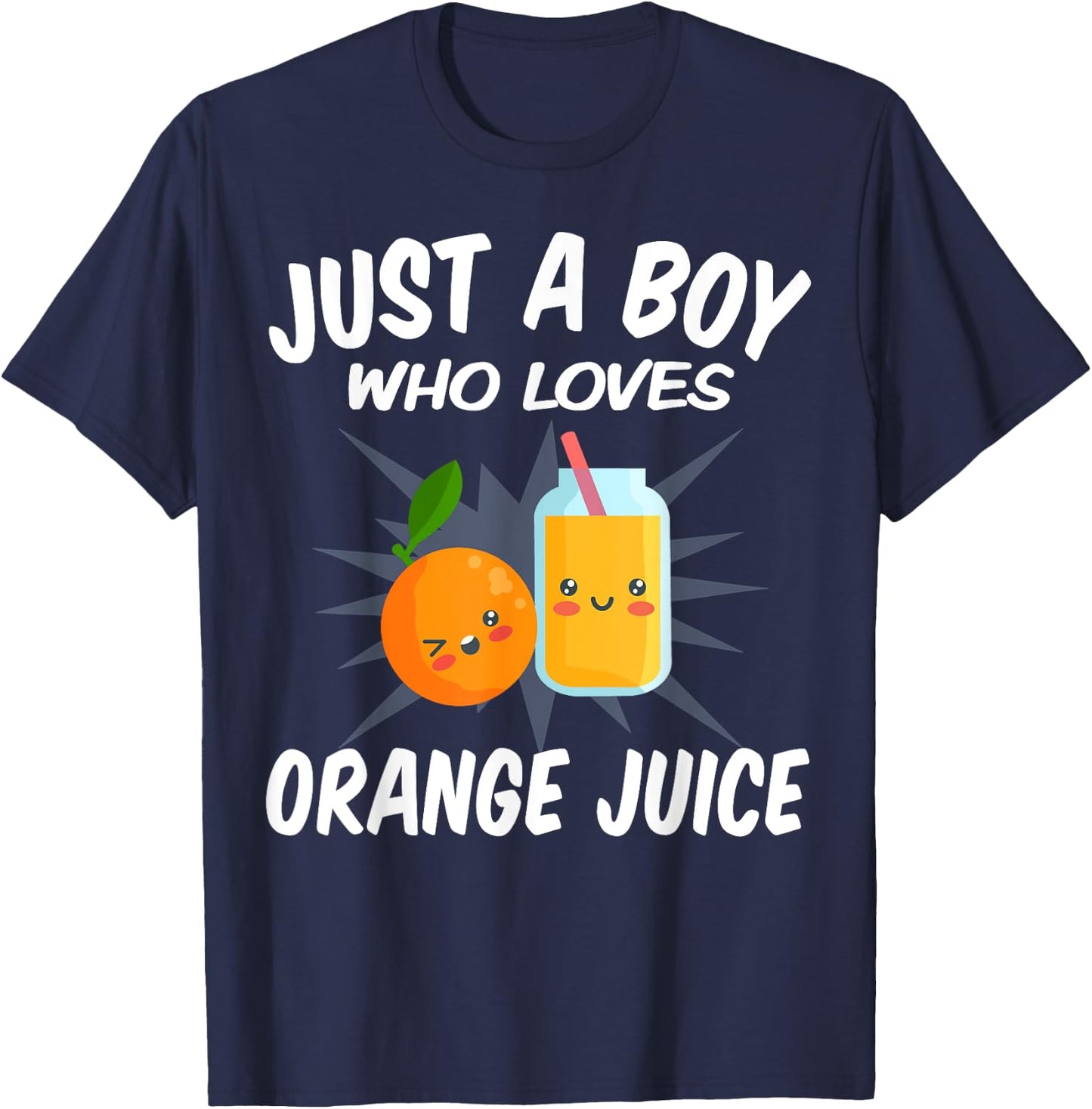 Just A Boy Who Loves Orange Juice – Funny Orange Juice T-Shirt - T-Shirt | Navy
