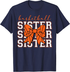 Basketball Sister Vintage Sport Lover Sister Mothers Da T-Shirt - T-Shirt | Navy