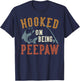 Hooked On Being Peepaw Father's Day Fishing Peepaw T-Shirt - T-Shirt | Navy