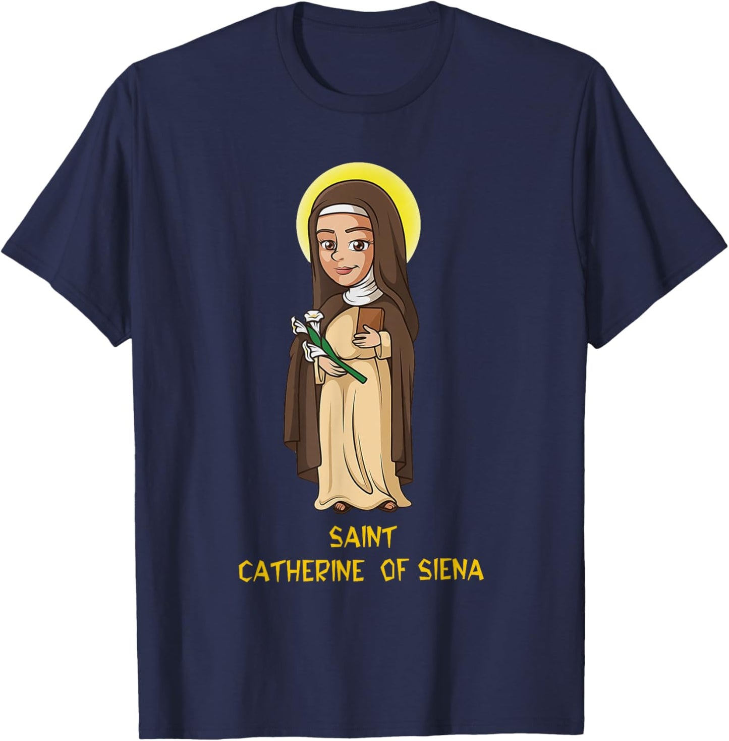 St.Catherine of Siena Catholic Purity Girls Teens T-Shirt - T-Shirt | Navy