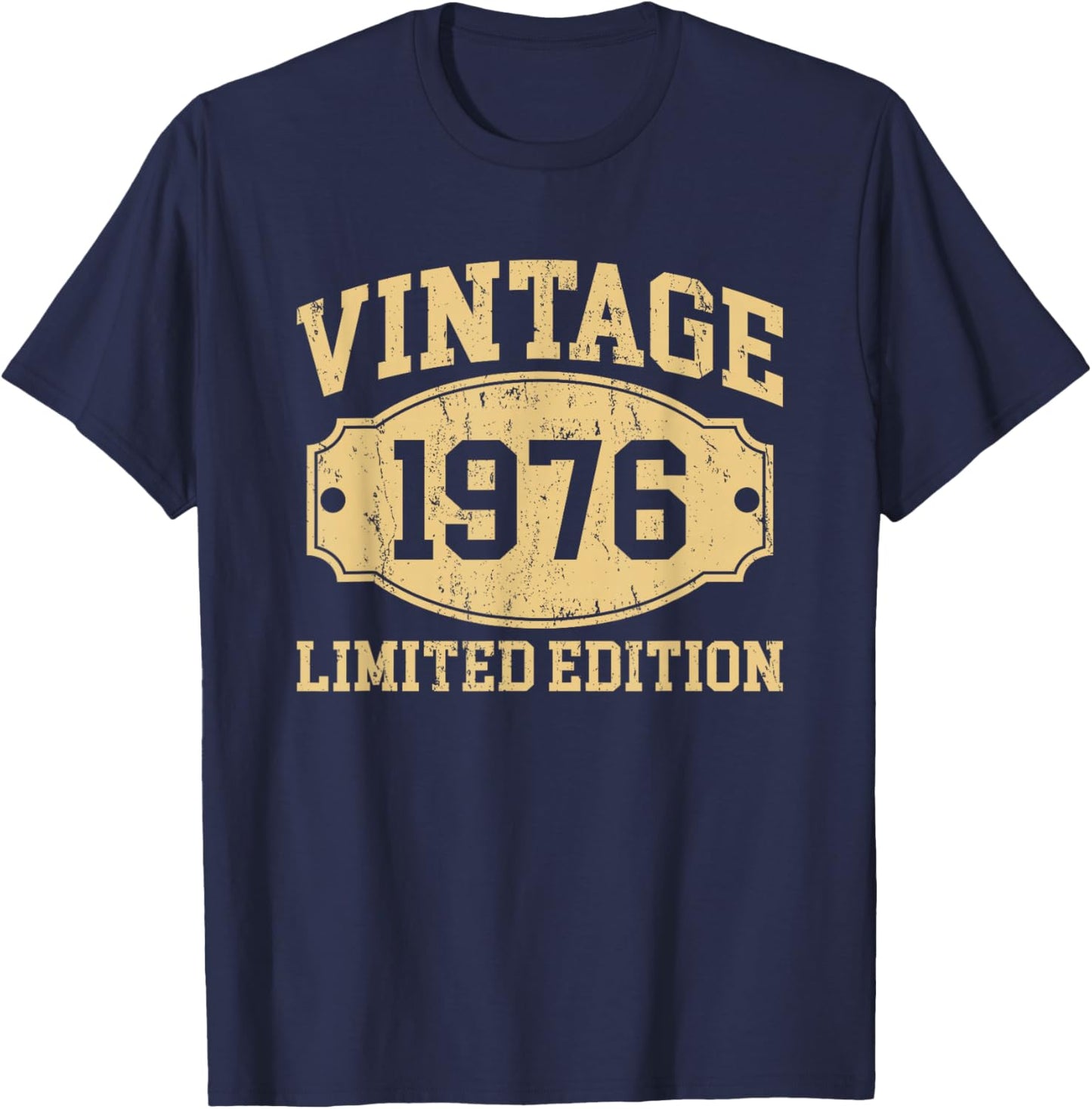 Vintage 1976 Men Women Born In 1976 Birthday Idea Vintage T-Shirt - T-Shirt | Navy