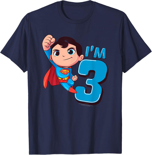 Superman 3rd Birthday Cute I'm 3 T-Shirt - T-Shirt | Navy
