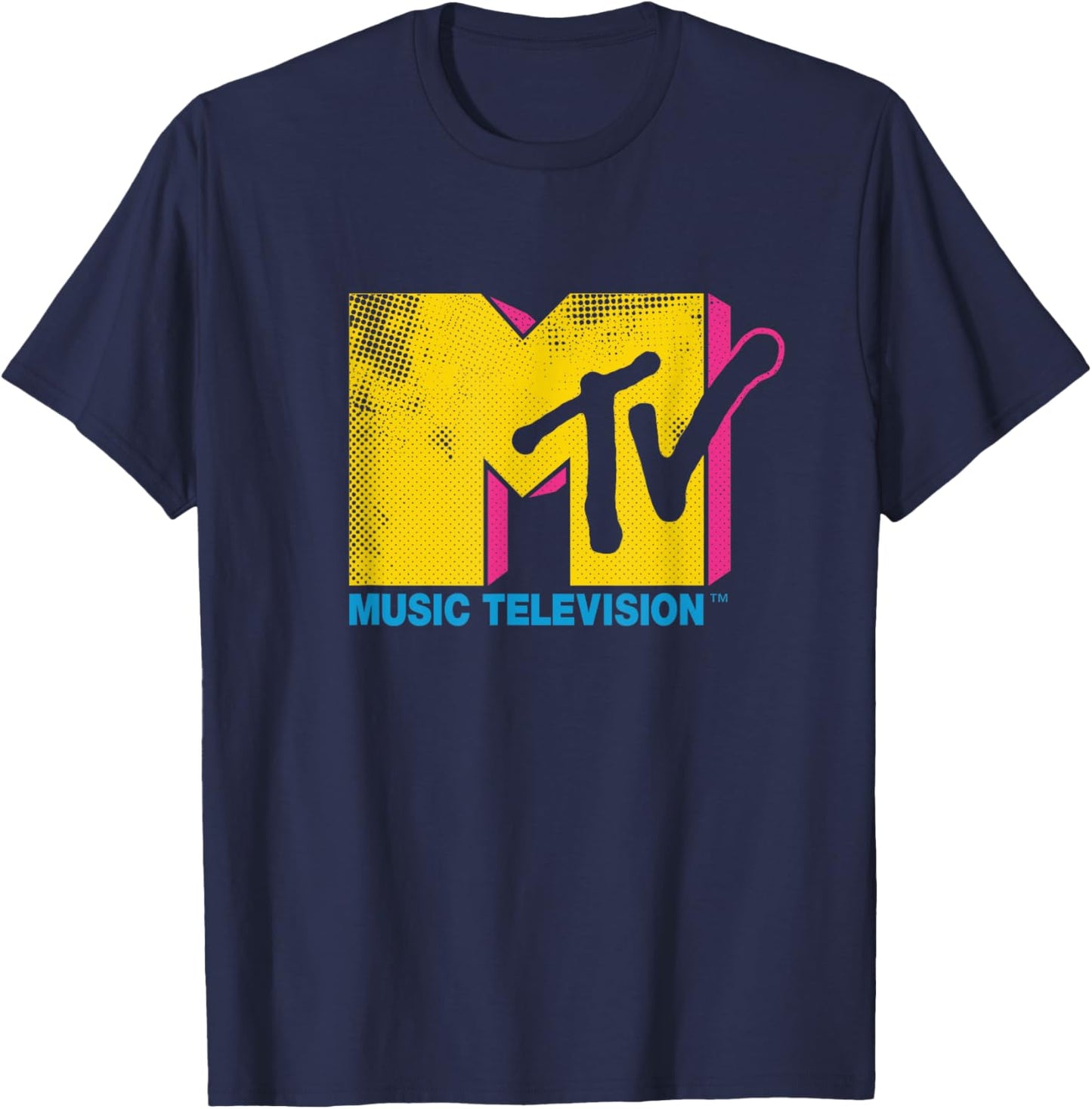 Mademark x MTV - MTV Logo Pop Art Graphic T-Shirt - T-Shirt | Navy