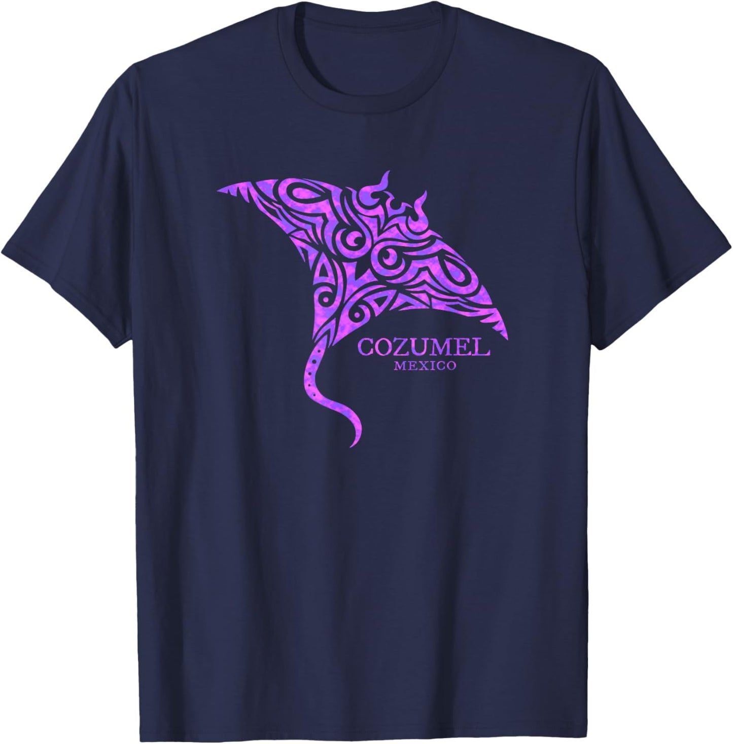 Cozumel Mexico Stingray Colorful Girls Souvenir T-Shirt - T-Shirt | Navy