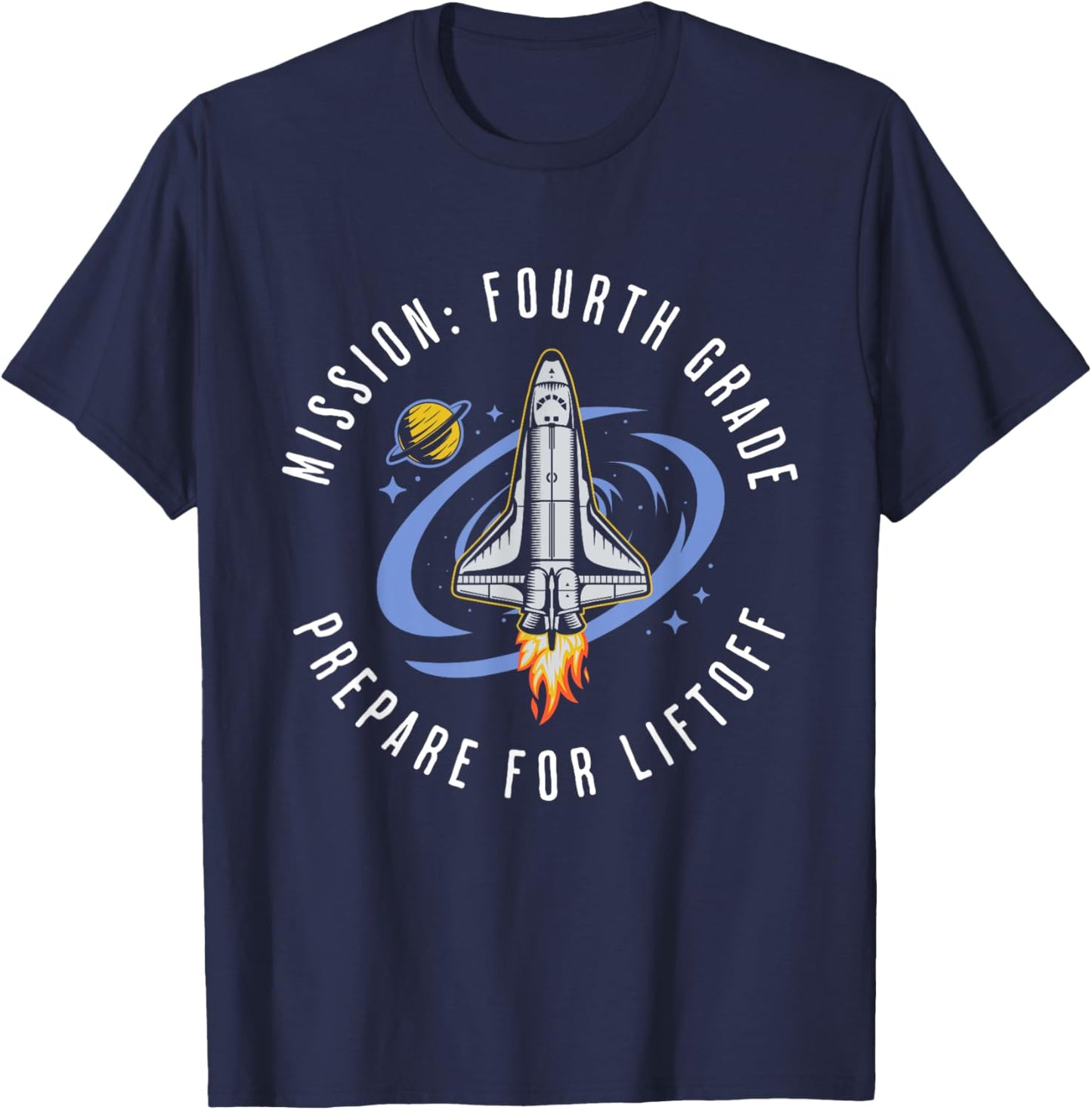 Mission Fourth Grade Space Rocket Back To School VI T-Shirt - T-Shirt | Navy
