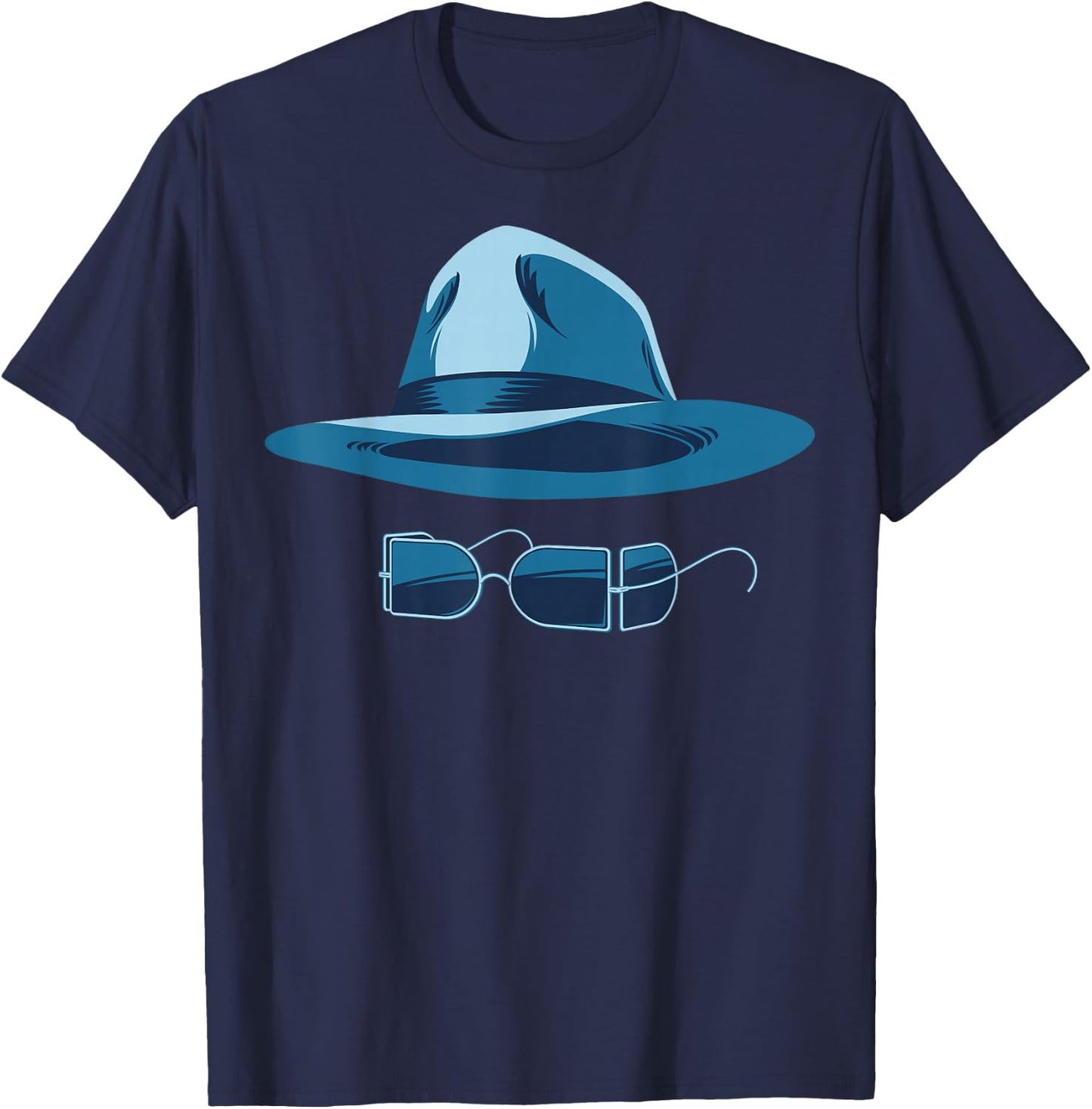 Universal Monsters The Invisible Man Hat And Glasses T-Shirt - T-Shirt | Navy