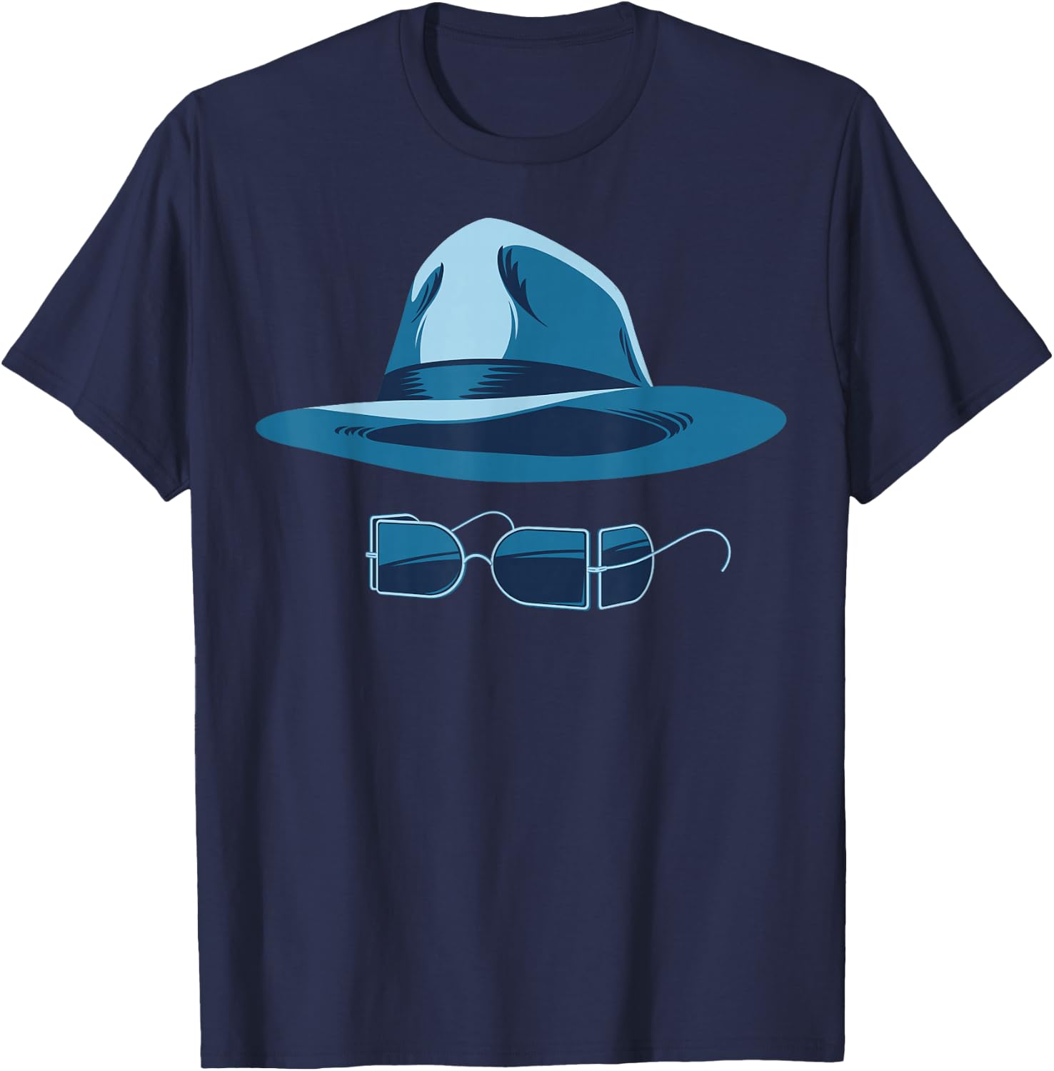 Universal Monsters The Invisible Man Hat And Glasses T-Shirt - T-Shirt | Navy