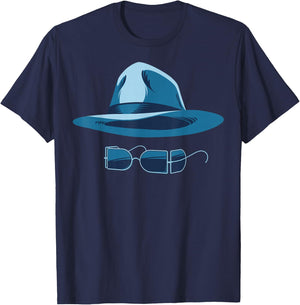 Universal Monsters The Invisible Man Hat And Glasses T-Shirt - T-Shirt | Navy