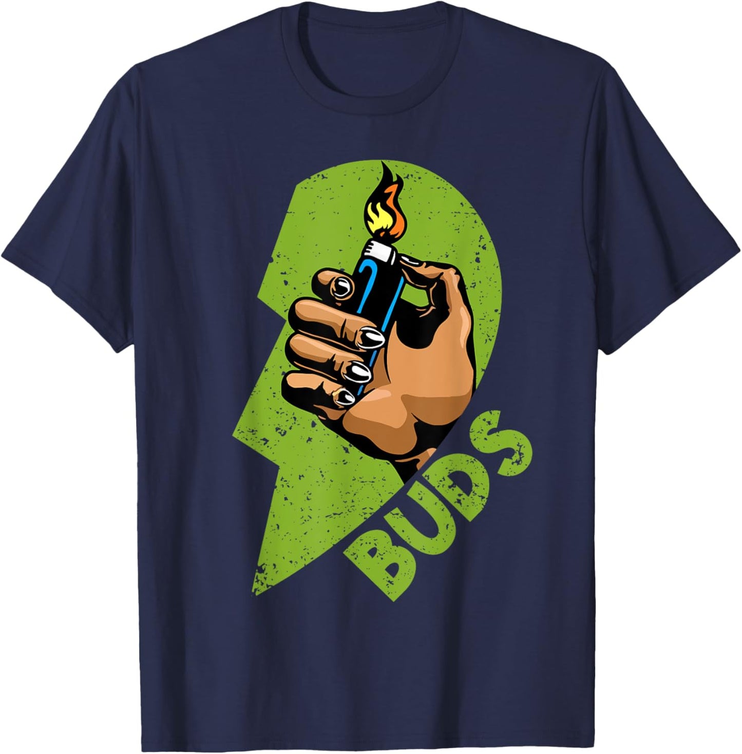 Funny Buds Weed Matching Couple Friends Husband Wife T-Shirt - T-Shirt | Navy