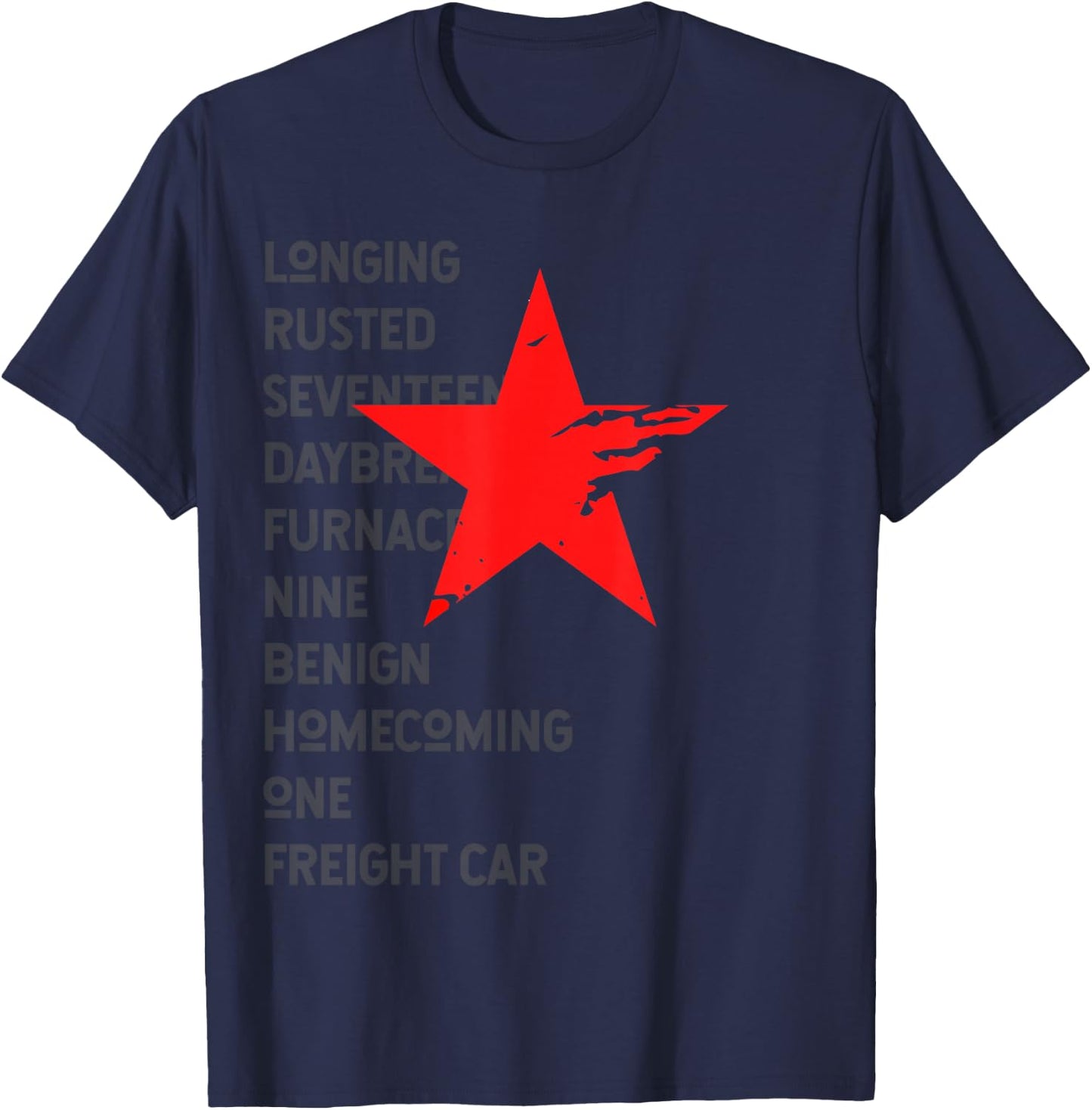 Red Soldier Trigger Words Winter Star Hero T-Shirt - T-Shirt | Navy